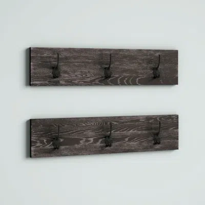 Riverridge Home Riverridge Afton 3-hook Wall Mount Entryway Organizer Coat Rack Hanger - Weathered Woodgrain And Dar In Dark Brown