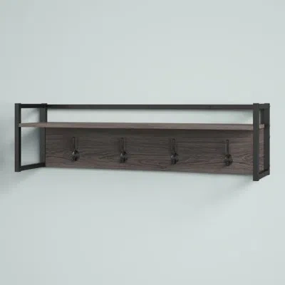 Riverridge Home Riverridge Afton 4-hook Wall Mount Entryway Organizer Coat Rack Hanger - Weathered Woodgrain And Dar In Weathered Brown