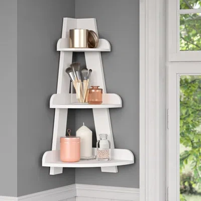 Riverridge Home Riverridge Amery 3-tier Corner Shelf Display Stand For Bathrooms, Offices, And Laundry Rooms - White