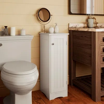 Riverridge Home Riverridge Ashland Single Door Narrow Bathroom And Laundry Storage Cabinet With Adjustable Shelves - In White