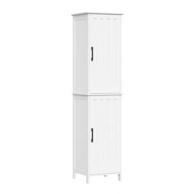 Riverridge Home Riverridge Monroe Tall Bathroom Storage Linen Cabinet And Organizer With Doors And Adjustable Shelve In White