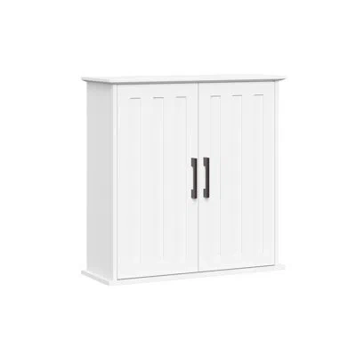 Riverridge Home Riverridge Monroe Two-door Bathroom And Laundry Wall Mount Storage Medicine Cabinet With Fixed And A In Matte Black