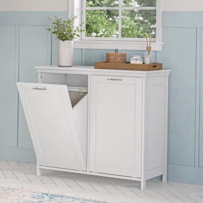 Riverridge Home Riverridge Somerset Double Tilt-out Laundry Hamper Cabinet With Removable Cloth Storage Bags - White