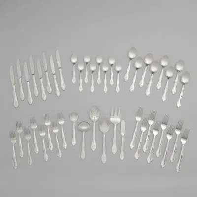 Riverridge Home Rose 46 Piece 18/10 Stainless Steel Flatware Set, Service For 8