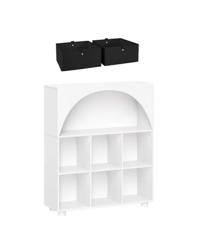 Riverridge Home Sourcing Solutions Arched 34" Solid Wood 6 Cubby Entryway Shoe Rack Storage Organizer Cabinet In Black