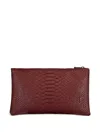 Rivers Eight Snakeskin-effect Clutch Bag In Burgundy