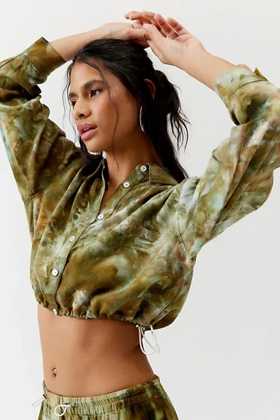 Riverside Tool & Dye Cargo Cropped Top In Cactus Blossom, Women's At Urban Outfitters In Green