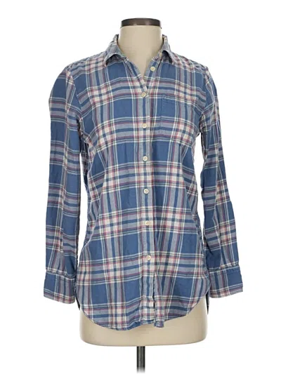 Pre-owned Rivet & Thread 3/4 Sleeve Button Down Shirt In Blue