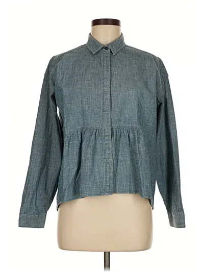 Pre-owned Rivet & Thread Long Sleeve Button Down Shirt In Blue