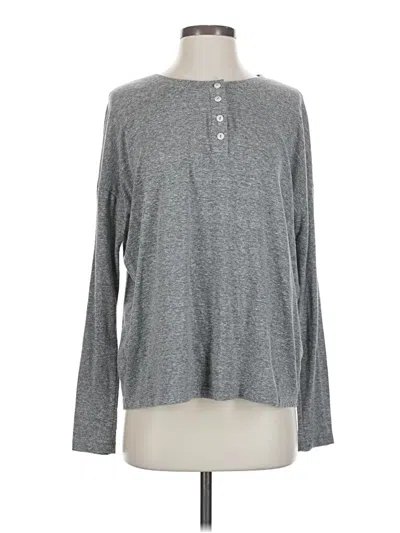 Pre-owned Rivet & Thread Long Sleeve Henley Shirt In Gray