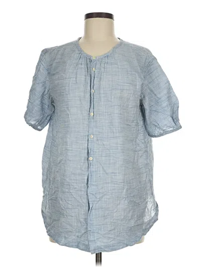 Pre-owned Rivet & Thread Short Sleeve Blouse In Blue