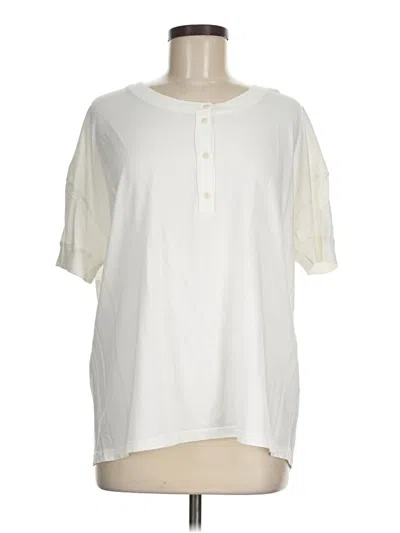 Pre-owned Rivet & Thread Short Sleeve Henley Shirt In White