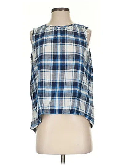 Pre-owned Rivet & Thread Sleeveless Blouse In Blue