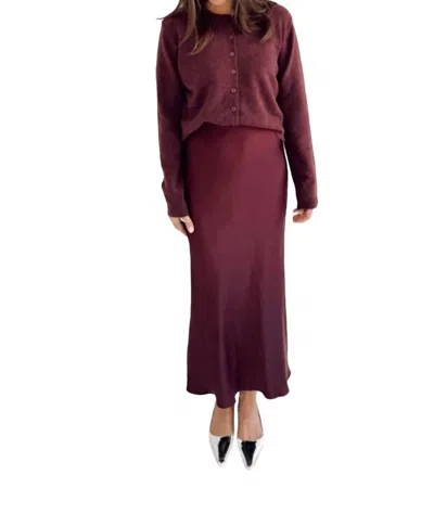 Rivet Apparel Co. Misty Luxe Slip Skirt In Berry In Pink