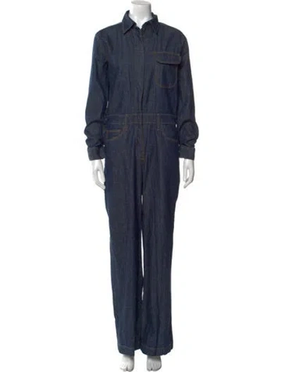 Pre-owned Rivet Utility Jumpsuit In Blue