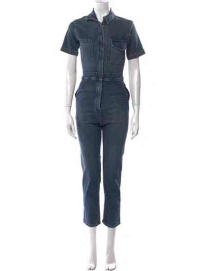 Pre-owned Rivet Utility Jumpsuit In Blue