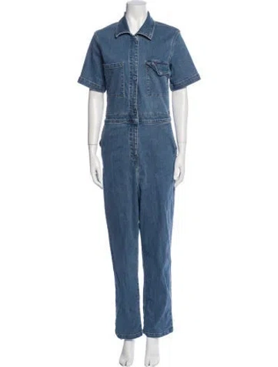 Pre-owned Rivet Utility Jumpsuit In Blue