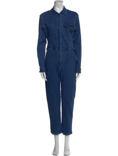Pre-owned Rivet Utility Jumpsuit In Blue