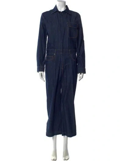 Pre-owned Rivet Utility Jumpsuit In Blue