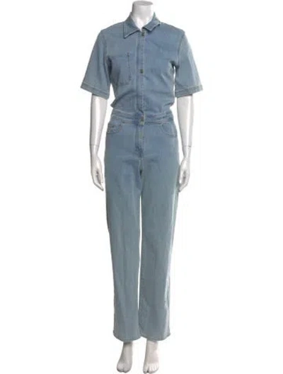 Pre-owned Rivet Utility Jumpsuit In Blue