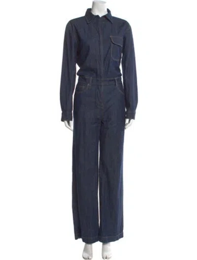 Pre-owned Rivet Utility Jumpsuit In Blue