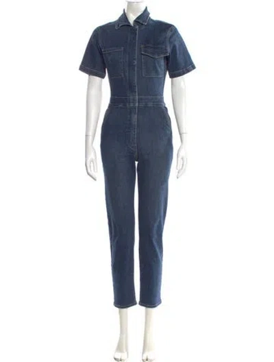 Pre-owned Rivet Utility Jumpsuit In Blue