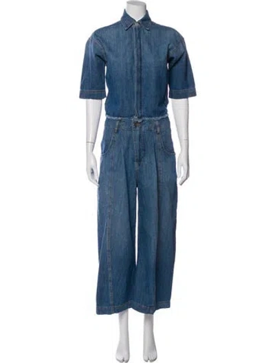 Pre-owned Rivet Utility Jumpsuit In Blue