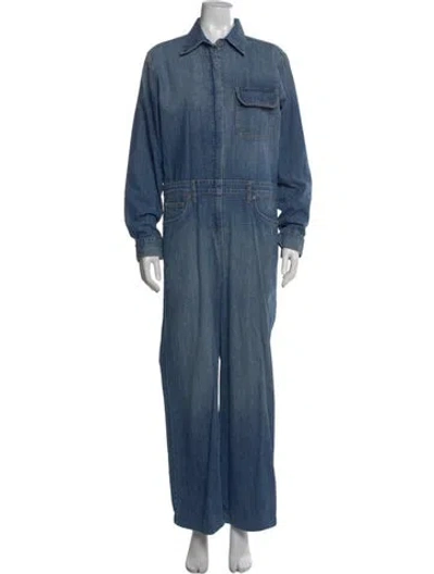 Pre-owned Rivet Utility Jumpsuit In Blue