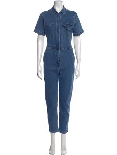Pre-owned Rivet Utility Jumpsuit In Blue