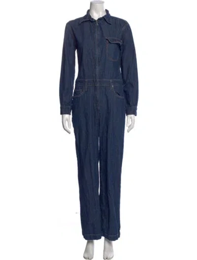 Pre-owned Rivet Utility Jumpsuit In Blue