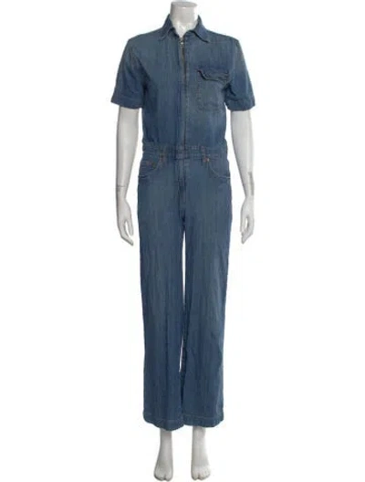 Pre-owned Rivet Utility Jumpsuit In Blue