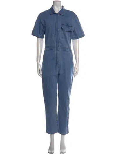 Pre-owned Rivet Utility Jumpsuit In Blue