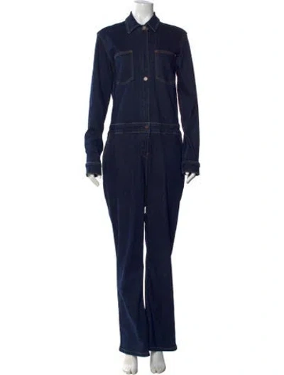Pre-owned Rivet Utility Jumpsuit In Blue