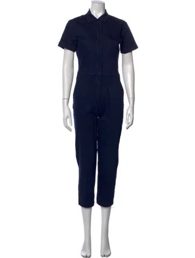 Pre-owned Rivet Utility Jumpsuit In Blue