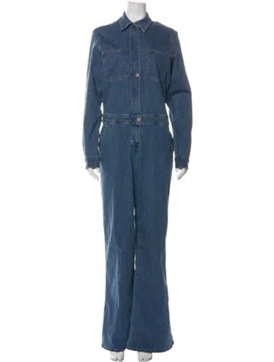 Pre-owned Rivet Utility Jumpsuit In Blue