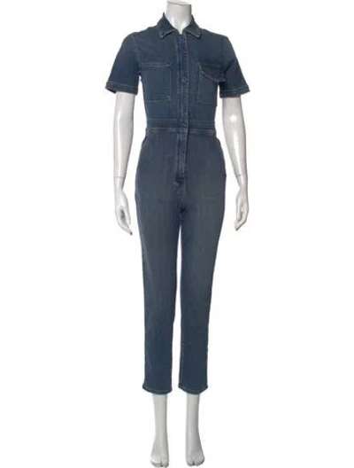 Pre-owned Rivet Utility Jumpsuit In Blue