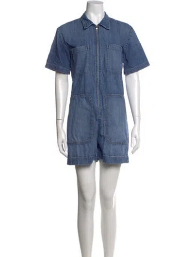 Pre-owned Rivet Utility Jumpsuit In Blue