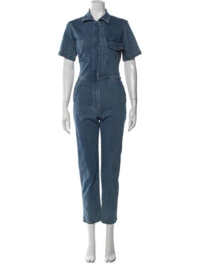 Pre-owned Rivet Utility Jumpsuit In Blue