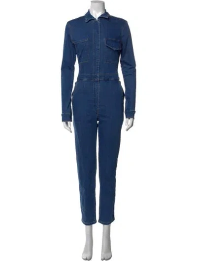 Pre-owned Rivet Utility Jumpsuit In Blue