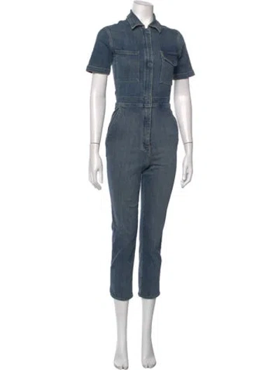 Pre-owned Rivet Utility Jumpsuit In Blue