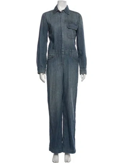 Pre-owned Rivet Utility Jumpsuit In Blue