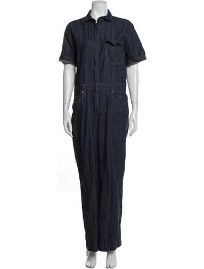 Pre-owned Rivet Utility Jumpsuit In Blue
