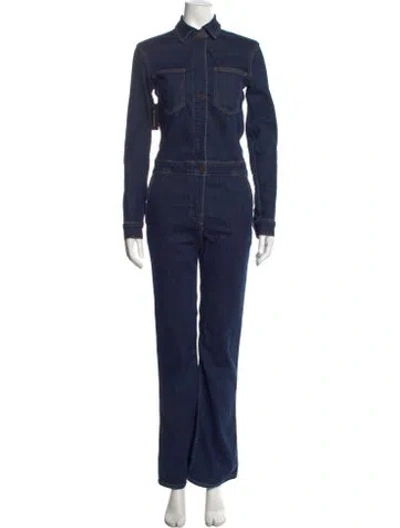 Pre-owned Rivet Utility Jumpsuit In Blue