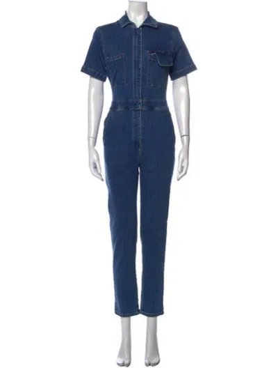 Pre-owned Rivet Utility Jumpsuit In Blue