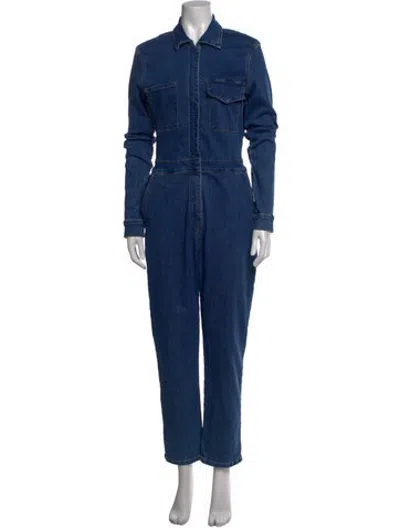 Pre-owned Rivet Utility Jumpsuit In Blue