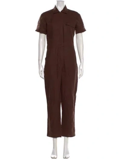Pre-owned Rivet Utility Jumpsuit In Brown