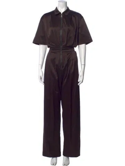 Pre-owned Rivet Utility Jumpsuit In Brown