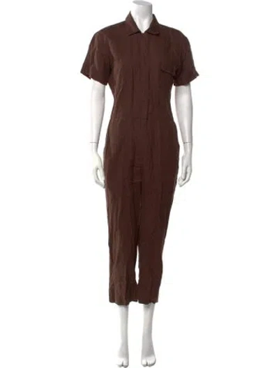Pre-owned Rivet Utility Jumpsuit In Brown