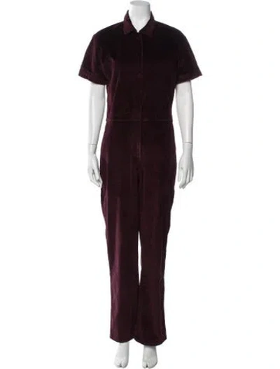 Pre-owned Rivet Utility Jumpsuit In Burgundy