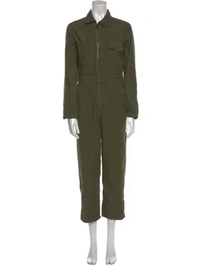Pre-owned Rivet Utility Jumpsuit In Green
